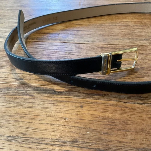 Pierre Cardin calf finished cowhide belt size 34 black - Picture 4 of 10